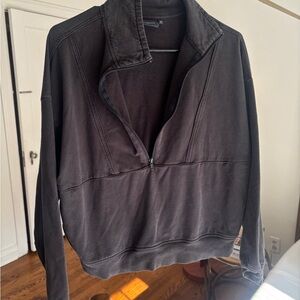 Black Half-Zip Pullover and sweat shirt set